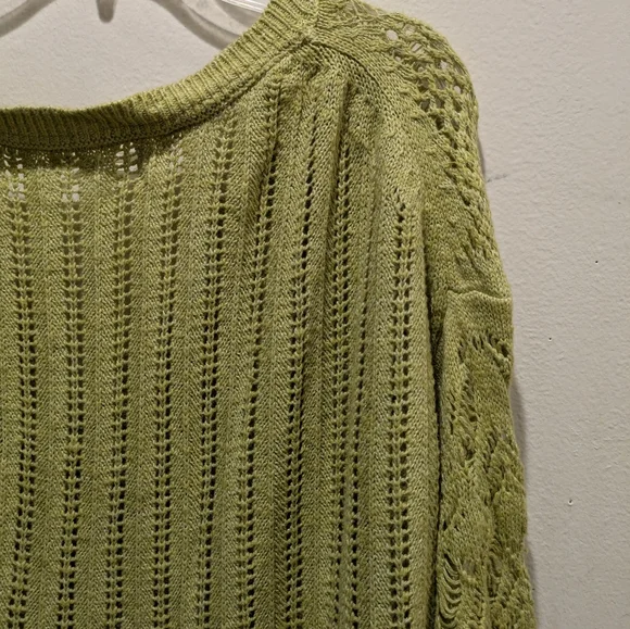 Women's Green Knit Sweater Size Lp - Picture 11 of 12